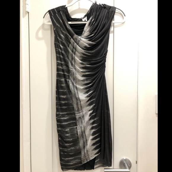 HELMUT LANG ASYMMETRIC JERSEY DRESS • size P - Picture 1 of 4